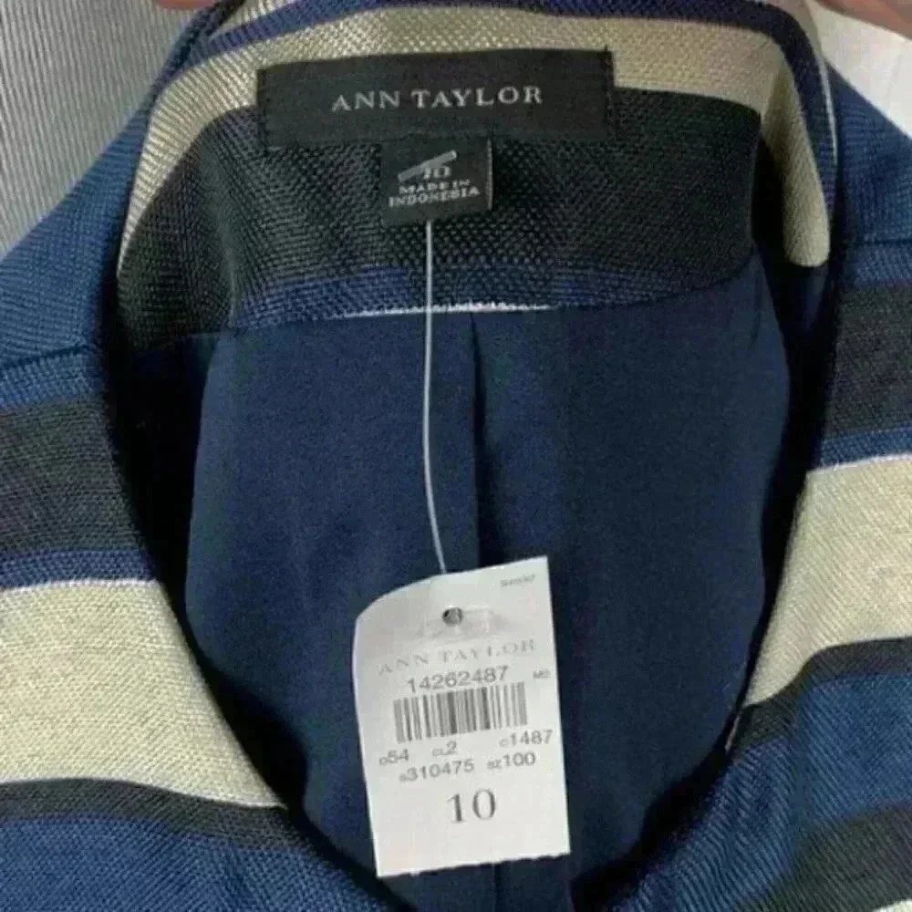 New Ann Taylor blazer sz 10 stripes peplum career